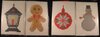 Diamond Painting Stickers - Set Grote Kerstfiguurtjes (o.a. lantaarn) - 4 stuks 