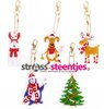 Diamond Painting Kerst Sleutelhangers Honden, Rendier, Pinguin en Kerstboom (Set 5 stuks)
