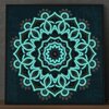Diamond Painting pakket - Mandala op blauwe achtergrond - Glow in the Dark 30x30 cm (Partial) in het donker