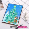 Diamond Painting Notitieboekje - Kerstboom met Rendiertje met logo
