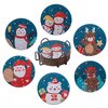 Diamond Painting Onderzetters set van 6 stuks -  Kerst (blauw)