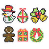 Diamond Painting Stickers - Set Kerstfiguurtjes (o.a. speculaaspoppetje) - 6 stuks