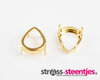 Metalen Setting voor Fancy Stones - Pear (druppel) Gold 18x25 mm met logo