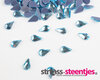 Druppel Vlak 8 mm Aquamarine Hotfix Rhinestones Figuren Superior Glamour (010)  met logo