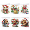 Diamond Painting Kerstkaarten - Set van 6 stuks met Muizen en Kalfjes (Partial)