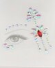 Zelfklevende strass tattoo naast oog - 106