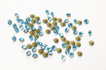 Aquamarine SS10 Pointed Back Rhinestones