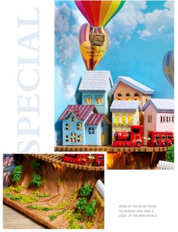 Book Nook - mini 3D wereld - Hot Air Balloon