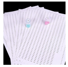 Diamond Painting  stickervel met alle kleurcodes