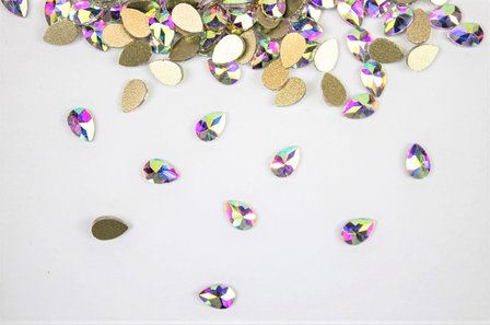 Bolle Druppel 6 mm Crystal AB Rhinestones figuren Superior Glamour kwaliteit  