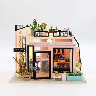 Mini Dollhouse - Muziekstudio - Houguang Studio voorkant