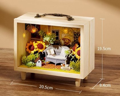 Mini Dollhouse - Little Wooden Box Serie - Sunflower Garden 2