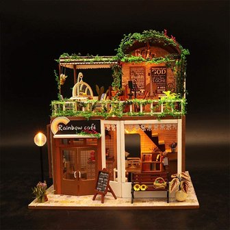 Mini Dollhouse - Shop - Rainbow Café by night