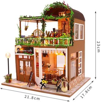 Mini Dollhouse - Shop - Rainbow Café afmetingen
