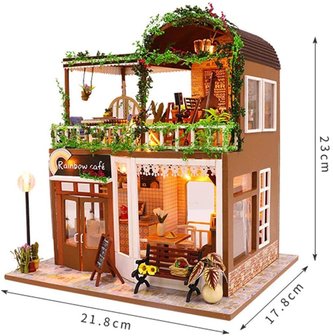 Mini Dollhouse - Shop - Rainbow Caf&eacute; afmetingen