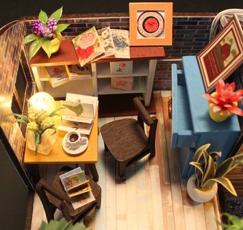 Mini Dollhouse - Shop - Coffee House tafeltje met koffie