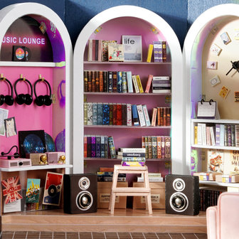 Mini Dollhouse - Shop - Book Caf&eacute; boekenkasten