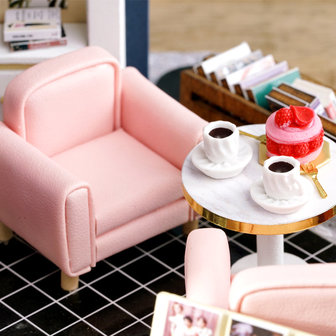 Mini Dollhouse - Shop - Book Caf&eacute; zithoekje