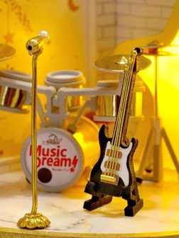 Mini Dollhouse - Roombox&nbsp;- Dream Catcher (1:24) gitaar en microfoon