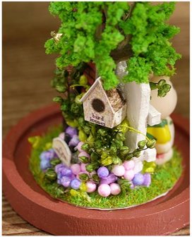 Mini Dollhouse - Mini Stolpje - Garden Corner achterkant met bloemetjes