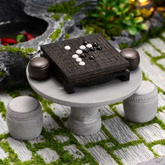 Mini Dollhouse - Cute Room - Chinese Courtyard / binnenplaats (Deel B) tafeltje met bordspel