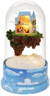 Mini Dollhouse - Draaiende muziekdoos - Dream of Sky met verlichting