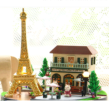 Mini Dollhouse - Together Around Globe - Romantic Paris Eiffel toren