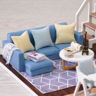 Mini Dollhouse - Appartement - Blue Times zithoek met loungebank
