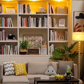 Mini Dollhouse - Appartement - Vitality Life zithoek met boekenkast