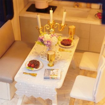 Mini Dollhouse - Villa - Time Apartment gedekte eettafel