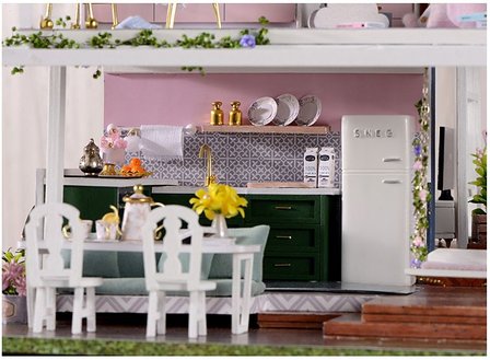 Mini Dollhouse - Villa - Monet Garden keuken met eethoek