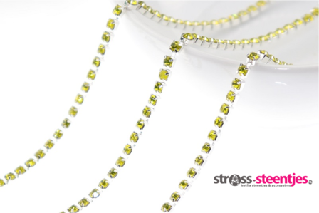 Strassketting 2.8 mm Citrine Silver Cup 