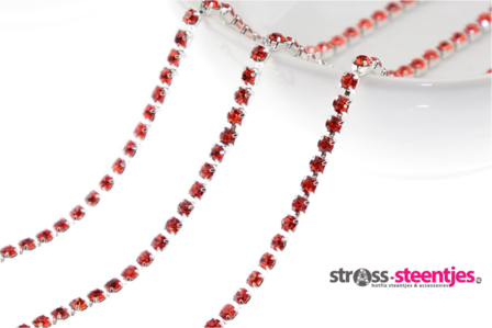 Strassketting 2.8 mm Orange Silver Cup 