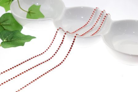 Strassketting 2.8 mm (SS10) Orange - Silver Cup (per meter)