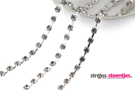Strassketting 5 mm Crystal Silver Cup 
