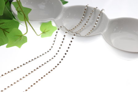 Strassketting 2.8 mm (SS10) Gold - Silver Cup (per meter)