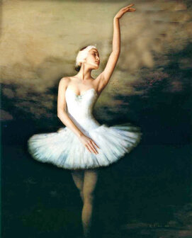 Diamond Painting pakket - Ballerina in het wit 50x62 cm