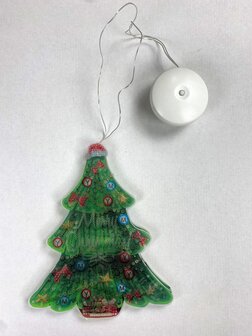 Diamond Painting raamhanger met verlichting - kerstboom met Merry Christmas 17,5x21 cm