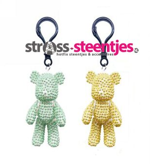 Diamond Painting Sleutelhangers 3D - Beren groen en geel (Set 2 stuks)