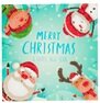 Diamond Painting Kerstkaart - Merry Christmas Elf,kerstman,sneeuwpop en rendier (Partial met ronde steentjes)