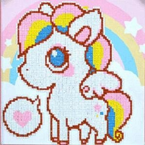 Diamond Painting pakket - Cartoon Pony 30x30 cm (Partial)