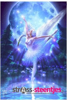 Diamond Painting pakket - Ballerina met speciale vormstenen 40x50 cm (Special)