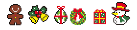 Diamond Painting Stickers - Set Kerstfiguurtjes (o.a. speculaaspoppetje) - 6 stuks 
