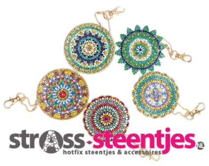 Diamond Painting Sleutelhangers Mandala&#039;s (Set 5 stuks)