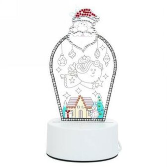 Diamond Painting  Kerstman - Tafellamp met LED