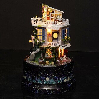 Mini Dollhouse - Draaiende muziekdoos - Look for a Star by Night