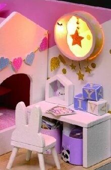 Mini Dollhouse - Appartement - Sweet Angel studeerhoekje