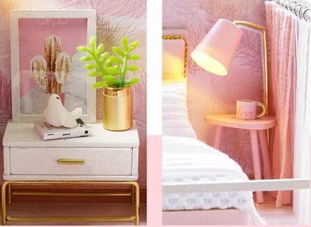 Mini Dollhouse - Appartement - Meeting Your Sweet nachtkastje in slaapkamer