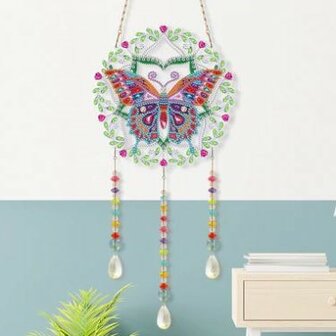 Diamond Painting Windgong (Wind Chimes) - Vlinder aan muur