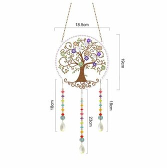 Diamond Painting Windgong (Wind Chimes) - Bloemenboom afmetingen